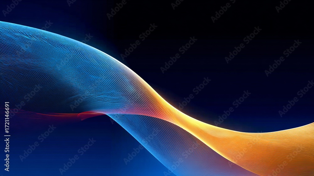 Poster dynamic abstract wave with vibrant gradient colors for technology and modern design backgrounds