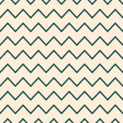 Deep teal rounded zigzag lines over a soft cream background in a seamless pattern. Great for clean, minimal, and natural-themed designs for both digital and print media.