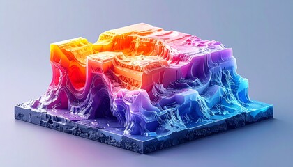 Abstract geometric form with vibrant colors