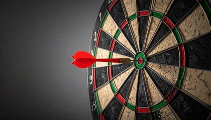 Single green dart in double score zone on numbered dartboard, emphasizing precision and gameplay.