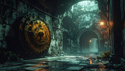 Surreal Digital Painting of a Dark Archway