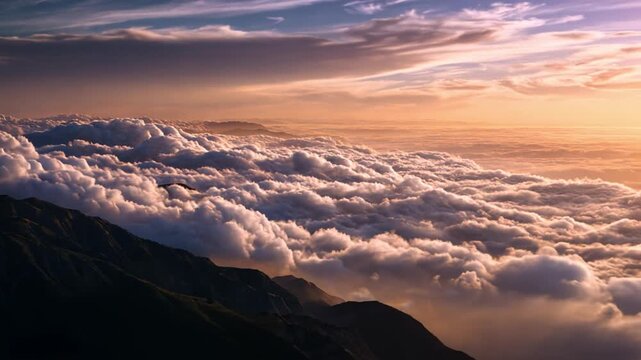 A cloud inversion peaks with the sun setting, a truly dramatic cloud formation.