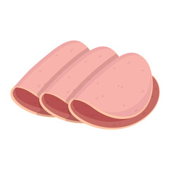 ham slices flat vector illustration logo icon clipart