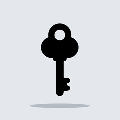 Key icon vector. Key logo design. Key vector icon illustration isolated on gray background