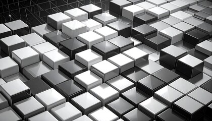 Abstract geometric pattern of black and white cubes