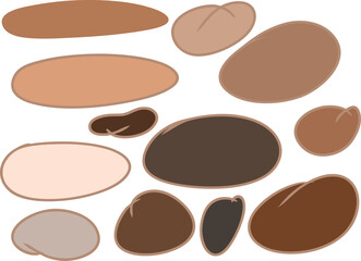 Vektor illustration of a blob shape, hand drawn oval, hand drawn box, text box (color theme autumn)