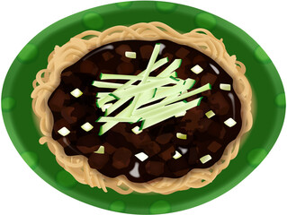 jajangmyeon Korean black bean noodles	