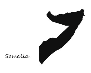 Somalia map black silhouette Vector illustration Simple