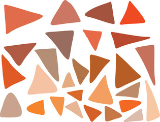 Vector illustration of a blob shape, hand drawn triangle, hand drawn box, text box (color theme autumn), seamless pattern geometry 