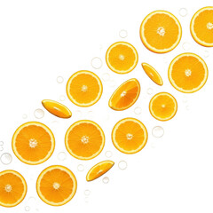 Orange slices isolated on transparent background
