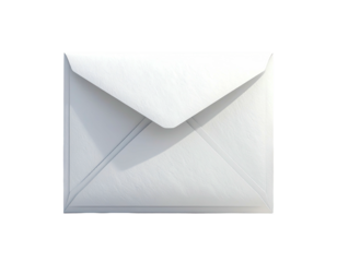 Blank white envelope, closed, on a black background