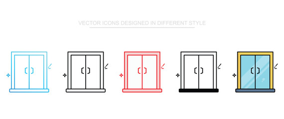Glass Door icon design with white background stock illustration