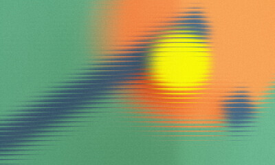 Vibrant Abstract Horizontal Lines Distorted Green Orange Yellow stock photo
