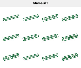 Stamp Set with Tracking Available, Trailer Dropped, and More, Transparent Background