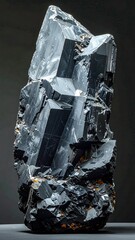 Dark gray crystal cluster, textured