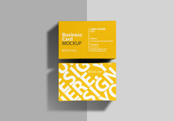 Two Stacks of Business Cards Mockup