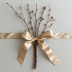 Muted Branches Tied with Ribbon