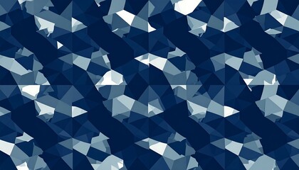 Abstract geometric pattern of dark blue and white triangles