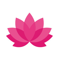 Fototapeta premium Stylized lotus flower in varying shades of pink, with overlapping petals