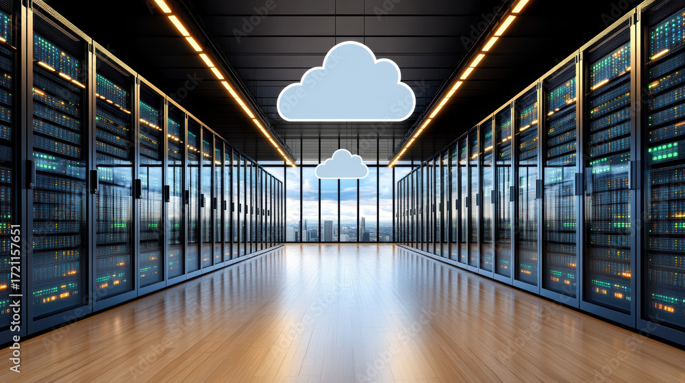 Poster cloud computing interface with virtual machines in modern data center