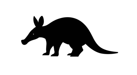 Black silhouette aardvark animal icon graphic nature wildlife mammal