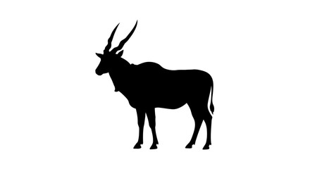 Majestic silhouette of an antelope with long spiraling horns standing proudly