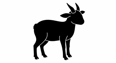 Silhouette of a majestic antelope with large horns standing confidently outdoors