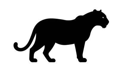 Silhouette of a powerful black panther standing majestically detailed wild animal profile