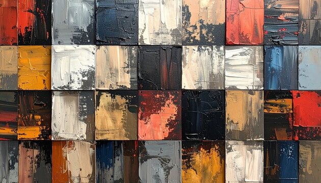 Textured Abstract Grid Composition