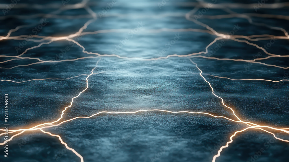 Aufkleber mesmerizing surface with glowing lines resembling electric currents, creating dynamic visual