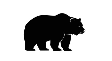 Silhouette of a powerful black bear standing proudly showcasing its majestic wild animal form