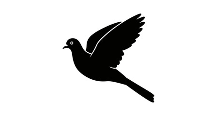 Silhouette of a dove in flight against a symbolizing peace freedom and hope