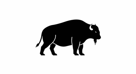 Majestic bison silhouette powerful wild animal silhouette for graphic design projects