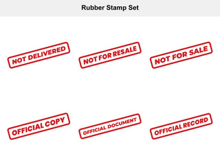 Rubber Stamps Set, Including Not Delivered, Not for Resale and Official Records