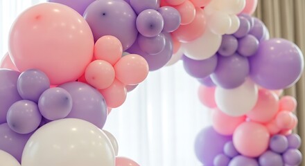 Pastel Balloon Arch - A Celebration of Soft Colors and Joyful Moments.