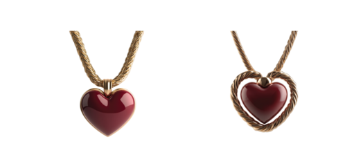 Elegant heart-shaped pendant jewelry with gold chain