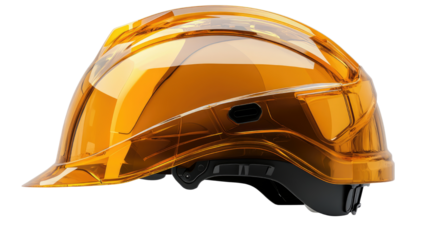 high-visibility safety helmet with a transparent design for enhanced protection Isolated On Transparent and White Background