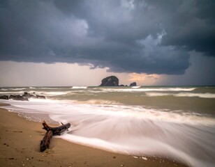 Dramatic seascape with a storm approaching