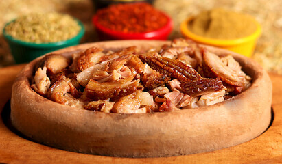 a beautiful picture of delicious kokorech served with vegetables and spices