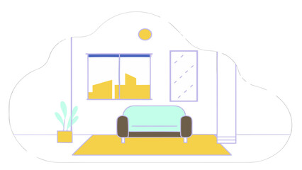 Vertical frame mockup in elegant modern living room with cozy decor and natural lighting ambiance