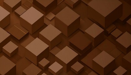 Abstract geometric pattern of overlapping brown cubes