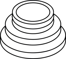 Black illustration of a fashion accessory headwear, isolated on a white plate