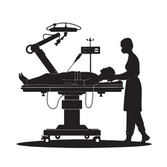 Robotic Surgery Silhouette | Medical Technology, Surgeon Console, Operating Room