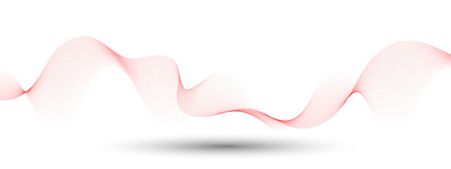 Abstract Red Wave Design on White Background for Modern Presentations