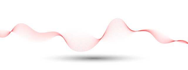 Abstract Red Wave Design on White Background for Modern Presentations