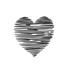 Vector line art of a heart for romantic illustrations.
