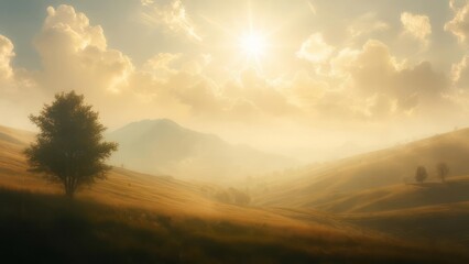 Golden hour mountain vista