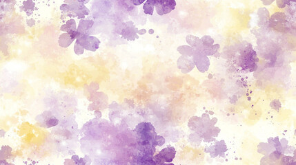 Floral Abstract: A dreamy, artistic floral pattern. Featuring a delicate arrangement of watercolor flowers in shades of purple, pink, and yellow, offering a tranquil aesthetic. 