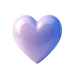 A glossy, light purple heart shape