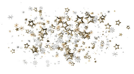 Sparkling festive background with gold and silver stars. Perfect for holidays, celebrations, and winter designs.